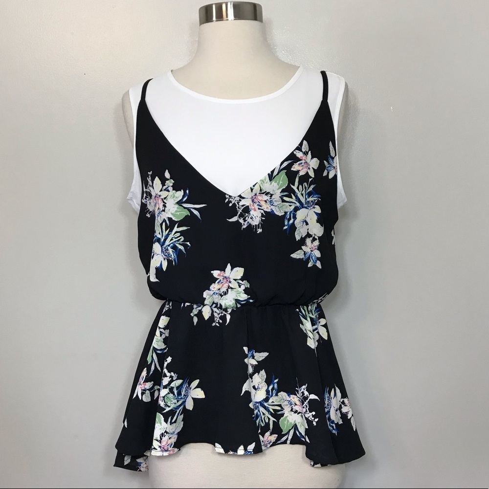 Goldray Anneka Cami Overlay Peplum Blouse
